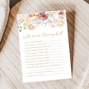 Baby in Bloom Florals Who knows Mummy Best Game