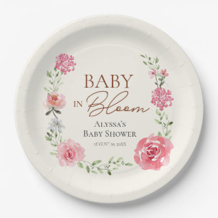 Baby In Bloom Flower Themed Baby Shower Custom Paper Plate