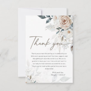 Baby In Bloom French Floral Roses Baby Shower Thank You Card