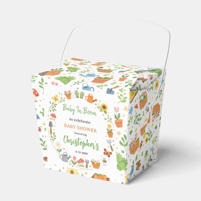 Baby in Bloom Garden Baby Shower | Cute Floral  Favour Box (Front Side)