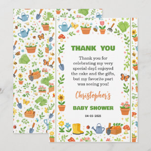 Baby in Bloom Garden Baby Shower Cute Floral Thank You Card