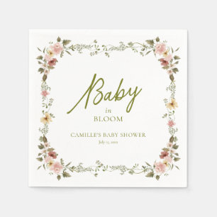 Baby in Bloom Garden Baby Shower Napkin