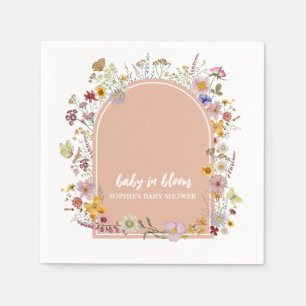 Baby In bloom Garden Daisies Butterfly  Napkin