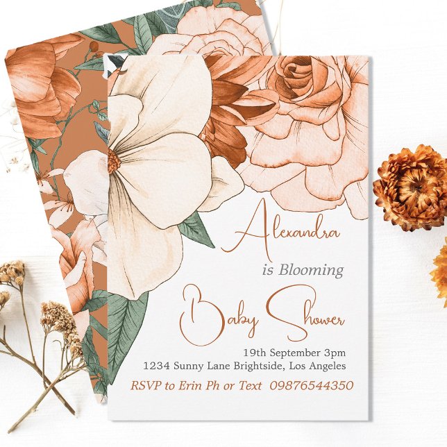 Baby In Bloom Gender Neutral Floral Baby Shower  Invitation (Creator Uploaded)