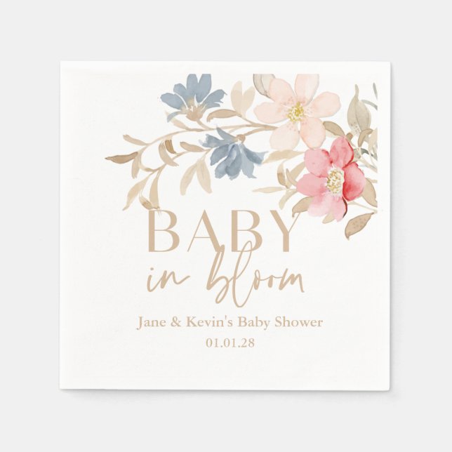 Baby in Bloom gender neutral Napkin (Front)
