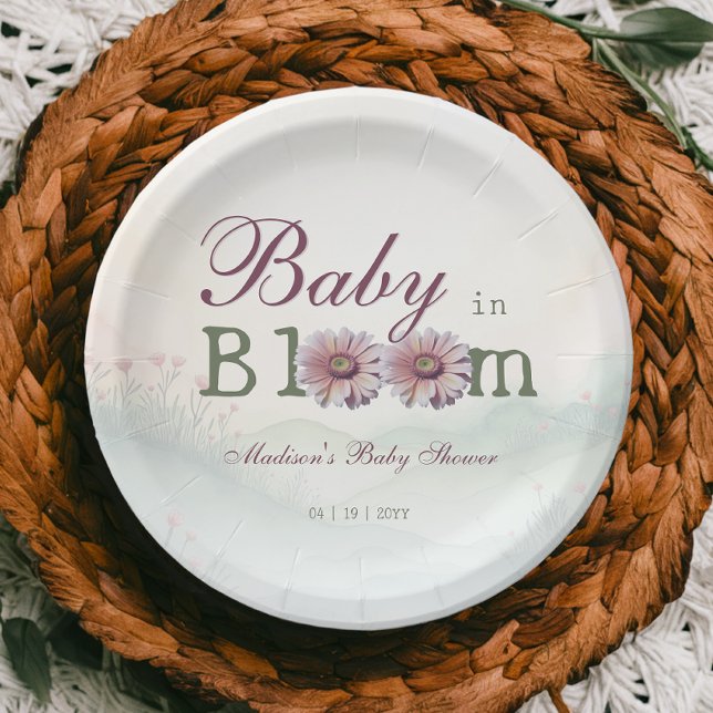Baby in Bloom Gerber Daisies Baby Shower Paper Plate (Baby in Bloom Gerber Daisies Baby Shower Paper Plates)