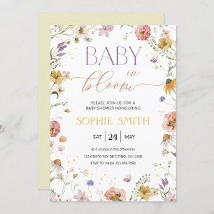 Baby In Bloom Girl Baby Shower Invitation