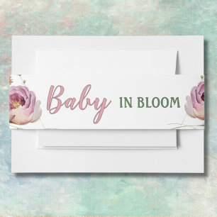 Baby in Bloom Girl Baby Shower Invitation Belly Band