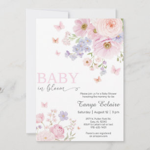 Baby in bloom girl baby shower invite. invitation