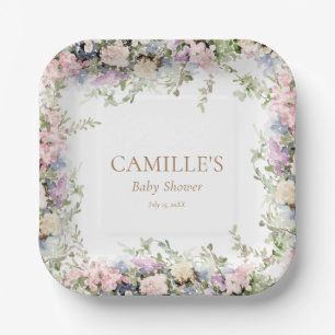 Baby in Bloom Girl Baby Shower Paper Plate