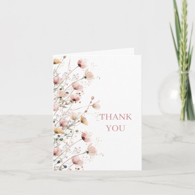 baby in bloom girl baby shower thank you card (Front)