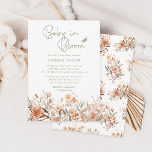 Baby in Bloom Girl Boho Baby Shower Invitation