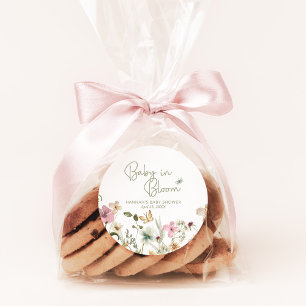 Baby in Bloom Girl Wildflower Baby Shower Classic Round Sticker