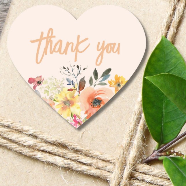 Baby in Bloom Gold Orange Baby Shower Heart Sticker (Creator Uploaded)