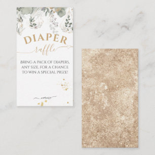 Baby in bloom Greenery & Gold Baby Shower diaper Enclosure Card