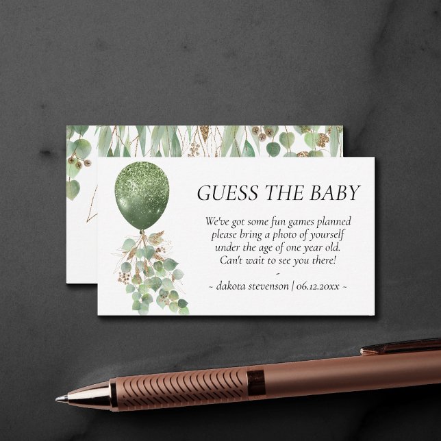 Baby in Bloom | Greenery Guess Photo Game Request Enclosure Card (Creator Uploaded)