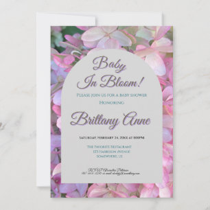 Baby in Bloom Hydrangea Baby Shower Invitation