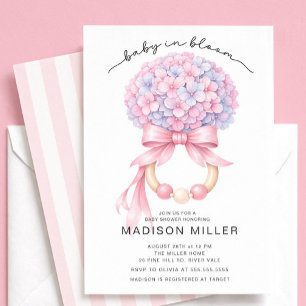 Baby in Bloom Hydrangea Baby Shower Invite