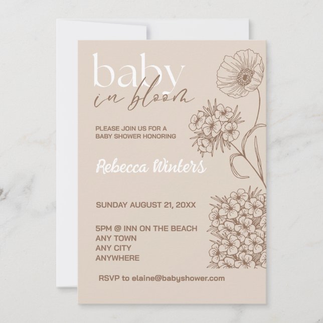 Baby in Bloom Invitation (Front)