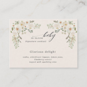 baby in bloom ivory floral baby shower cocktail enclosure card