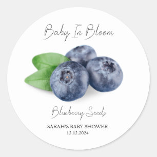Baby In Bloom l Blueberry Seeds Baby Shower Classic Round Sticker