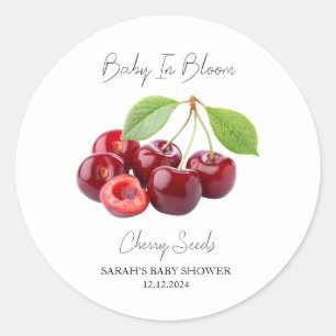 Baby In Bloom l Cherry Seeds Baby Shower Classic Round Sticker