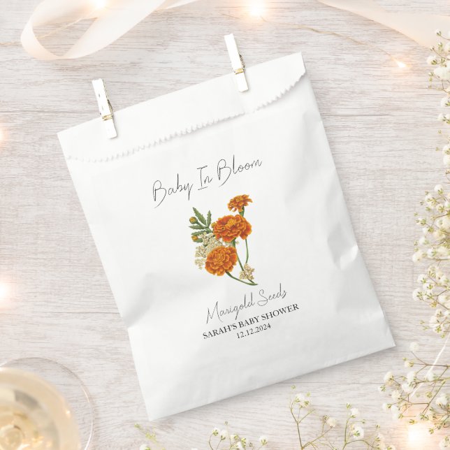 Baby In Bloom l Marigold Seeds Baby Shower Favour Bags (Clipped)