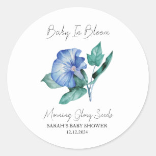 Baby In Bloom l Morning Glory Seeds Baby Shower Classic Round Sticker