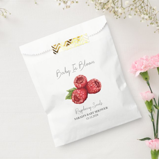 Baby In Bloom l Raspberry Seeds Baby Shower Favour Bags (Sealed)