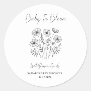 Baby In Bloom l Wildflower Seeds Baby Shower Classic Round Sticker