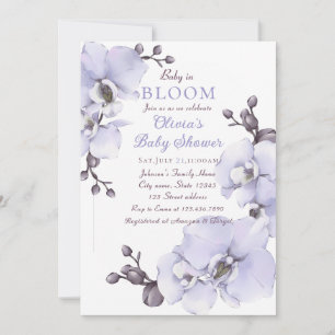 Baby in Bloom Lavender Orchid Baby Shower Invitati Invitation