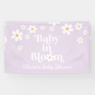 Baby in Bloom Lilac Daisy boho shower Banner