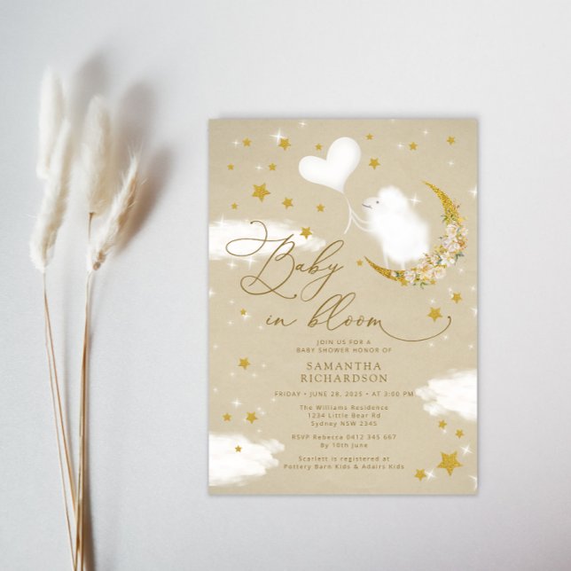 Baby in Bloom Little Lamb Baby Shower Invitation (Creator Uploaded)