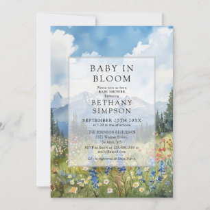 Baby In Bloom Mountain Wildflowers Baby Shower Invitation