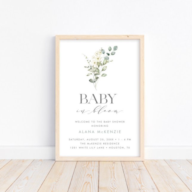 Baby in Bloom Neutral Baby Shower Welcome Poster (Creator Uploaded)