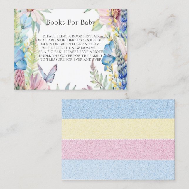 Baby In Bloom Neutral Shower Books For Baby Business Card (Front/Back)