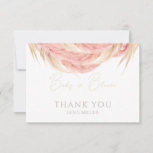 Baby in Bloom Pampas Grass Baby Shower Thank You Card