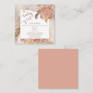 Baby in Bloom Pampas Grass Hydrangea Book Request  Enclosure Card