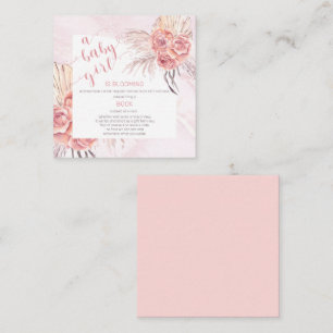 Baby in Bloom Pampas Grass Pink Roses Book Request Enclosure Card