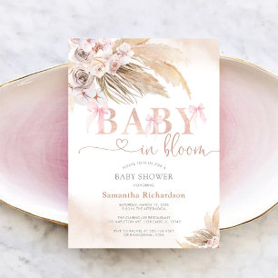 Baby In Bloom Pampass Baby Shower Invitation