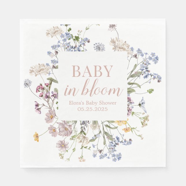Baby in Bloom Paper Napkin (Front)