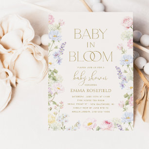 Baby in Bloom Pastel Garden Baby Shower Invitation