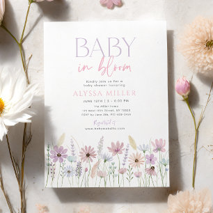 Baby in Bloom Pastel Wildflowers Baby Shower Invitation