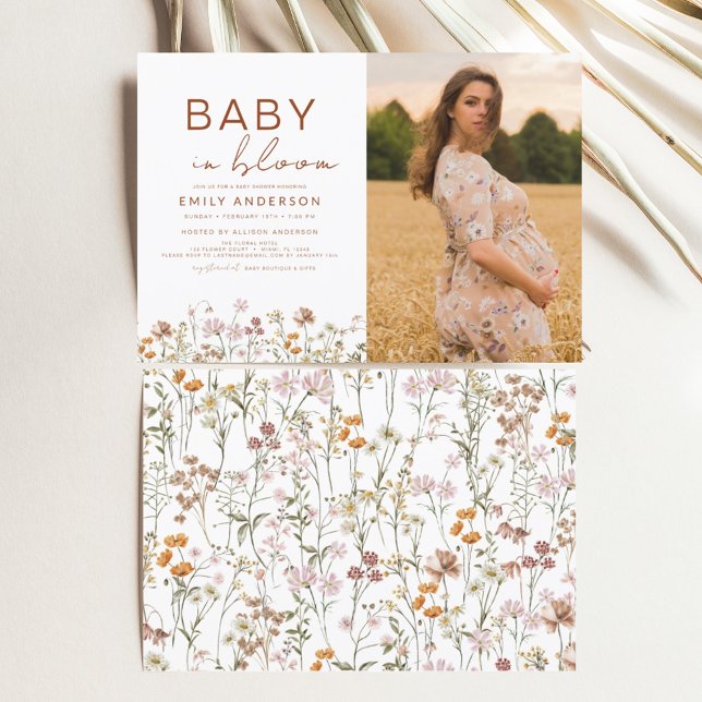 Baby in Bloom Photo Baby Shower Garden Invitation (Creator Uploaded)