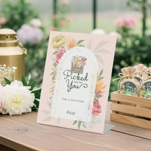 Baby in Bloom Picked For You Floral Garden Favour Pedestal Sign