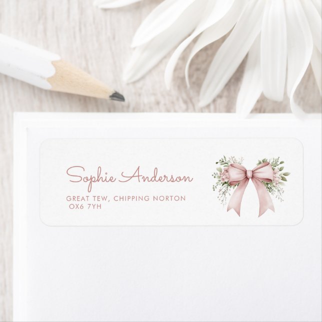 Baby In Bloom Pink Bow Baby Shower Address (Insitu)
