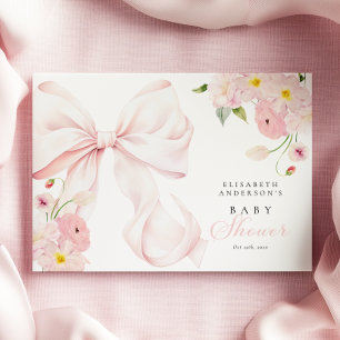 Baby in Bloom Pink Bow Baby Shower Guest Book