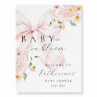 Baby In Bloom Pink Bow Baby Shower Welcome