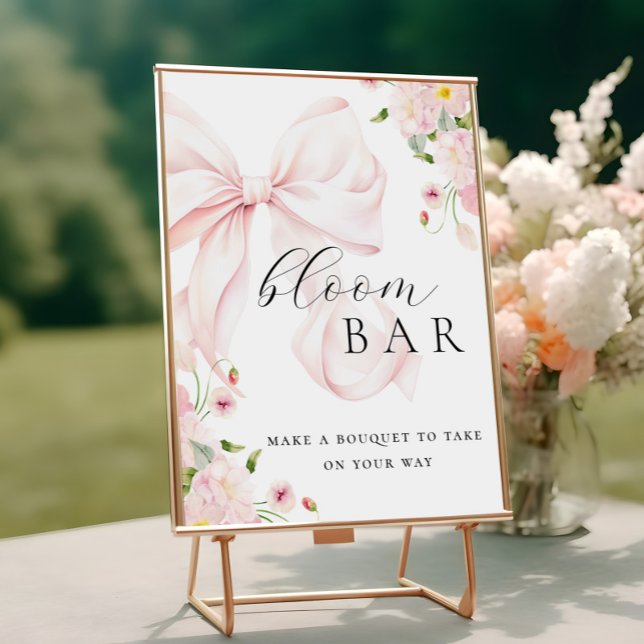 Baby in Bloom Pink Bow Bouquet Bar Poster (Creator Uploaded)