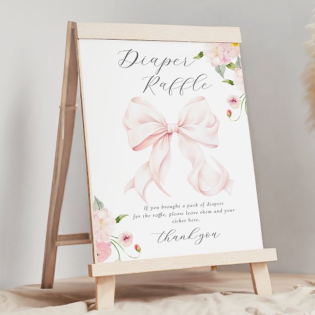 Baby in Bloom Pink Bow Diaper Raffle Poster (Creator Uploaded)